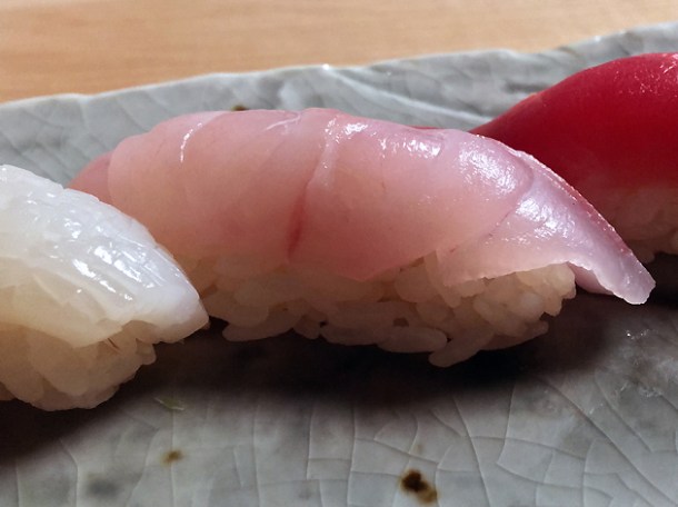 sea bass sushi at yen on the strand