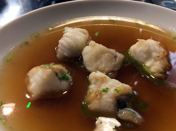 monkfish consomme at sabor
