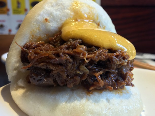 illustrative photo of the beef short rib gua bao at Bao Borough