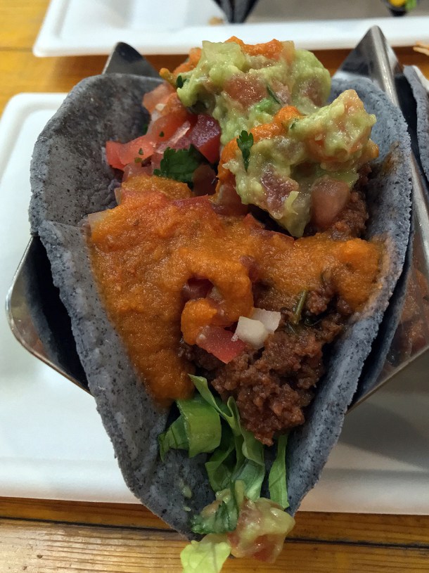illustrative photo of the beef tacos from Hermanos at Mercato Metropolitano