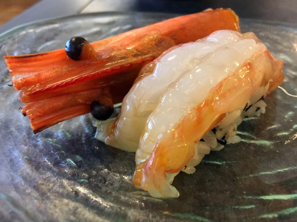 illustrative image of the raw ebi prawn at Junsei