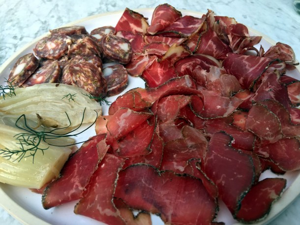 illustrative photo of the cured meats charcuterie at Darby's