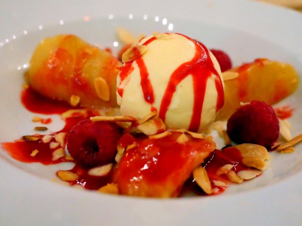 illustrative photo of the peach melba at Perry Hill Pub