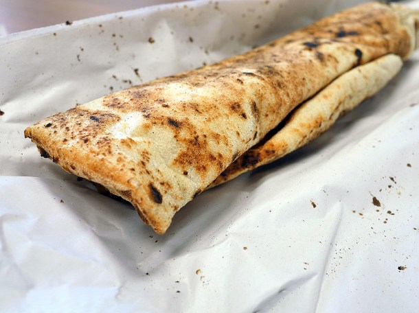 illustrative photo of the margherita wrap stromboli from Francesco's Camberwell