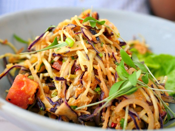 illustrative photo of the ginger salad at Lahpet West End