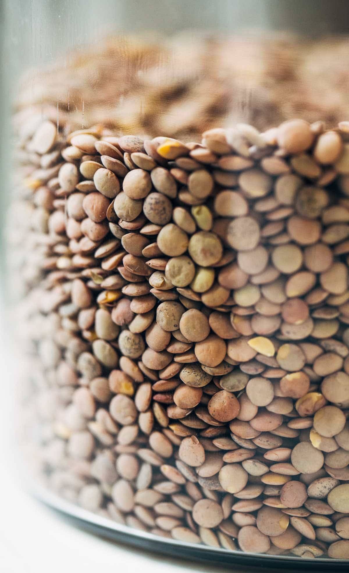 Lentils in a container.
