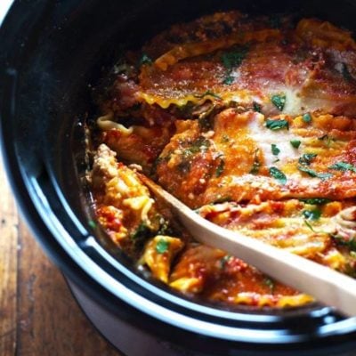 A picture of Super Easy Skinny Veggie Crockpot Lasagna