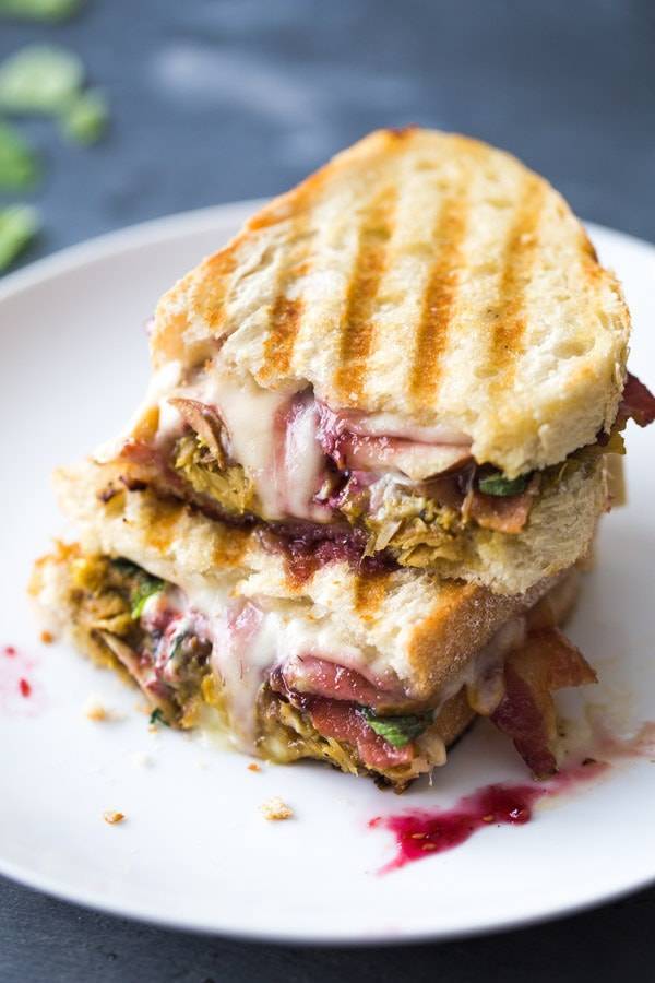 Turkey Panini on a white plate.